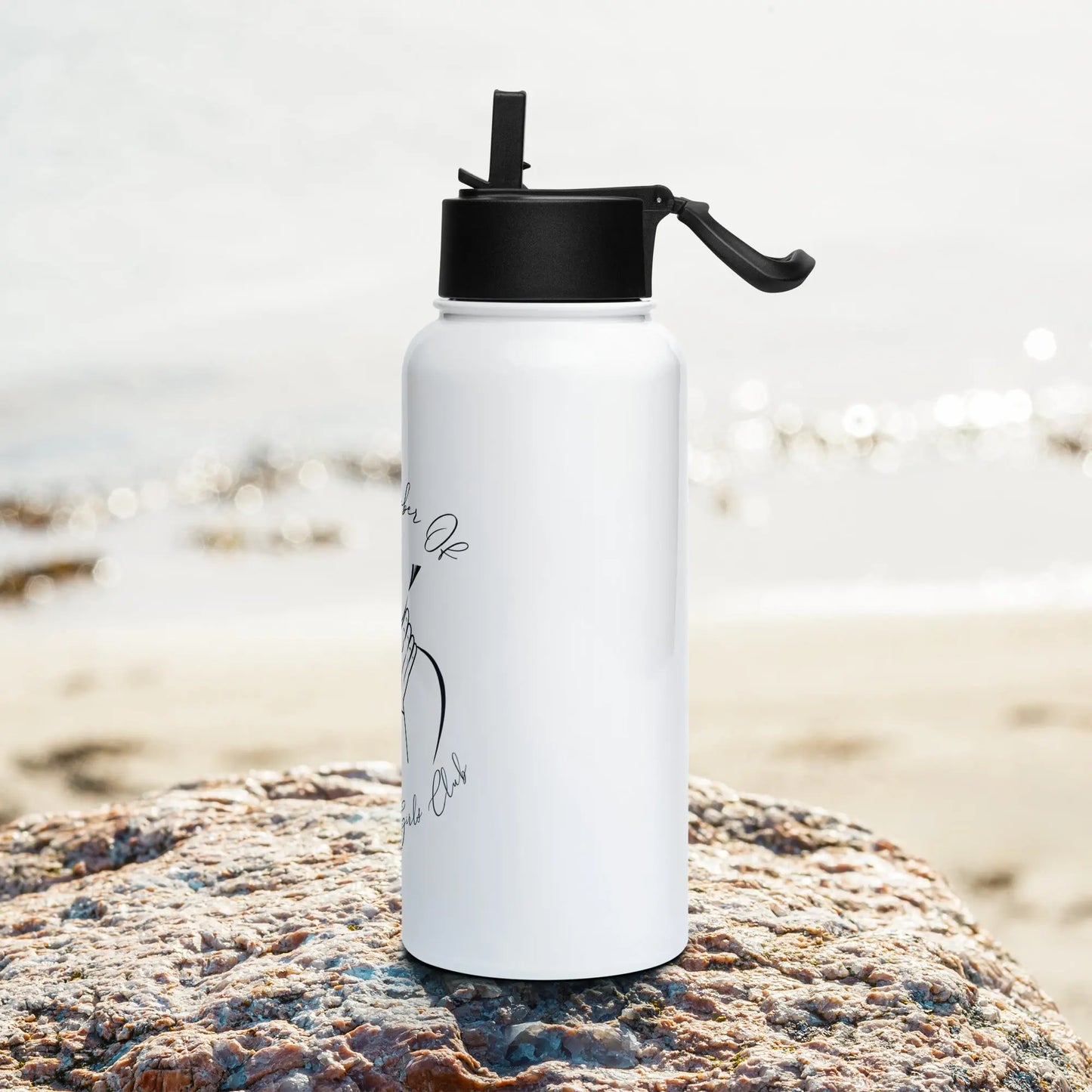 "Proud Member of the Good Girl Club" Stainless steel bookish merch water bottle with a straw lid - TBRaring