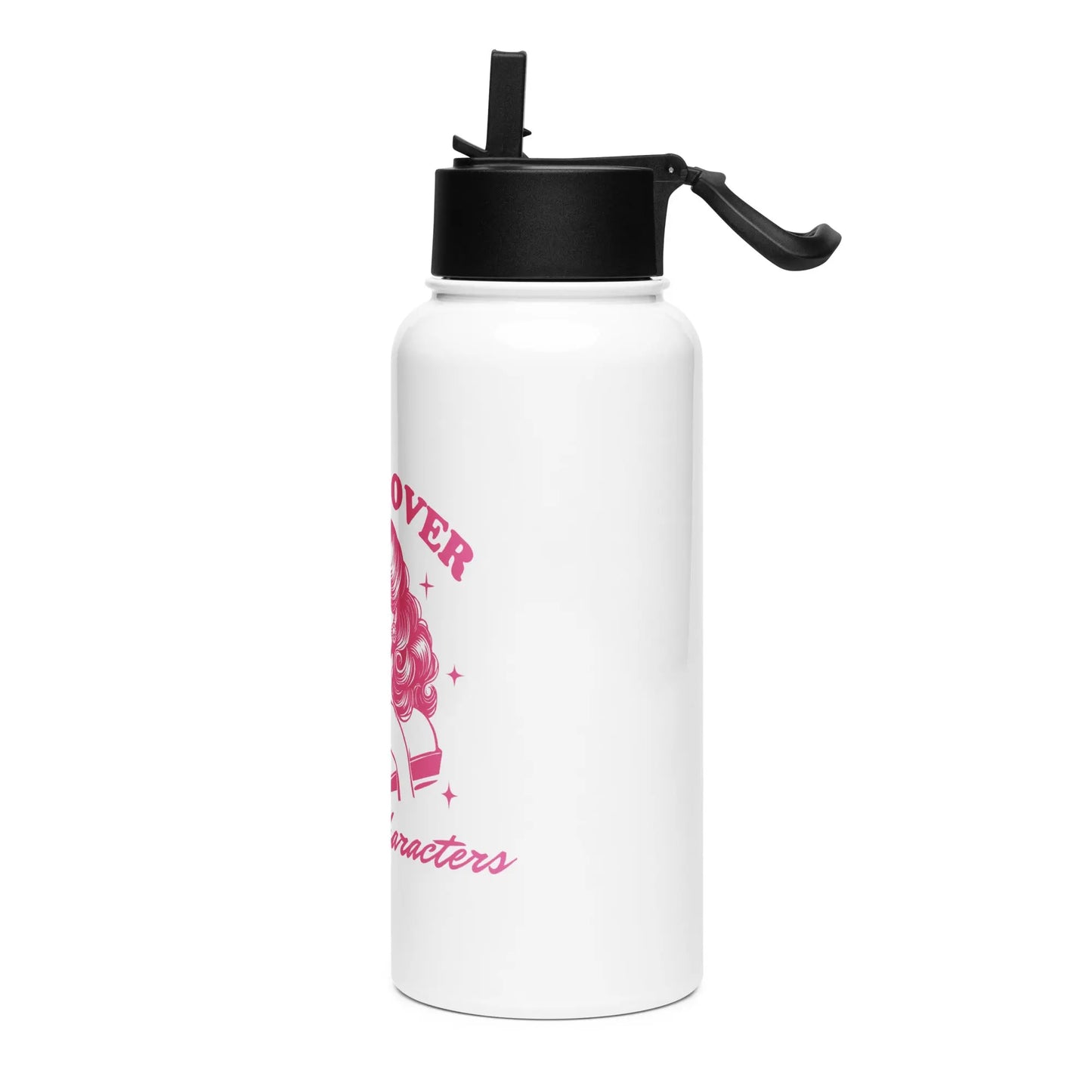 Bookish Shop "Crying Over Fictional Characters" Stainless steel water bottle with a straw lid - TBRaring