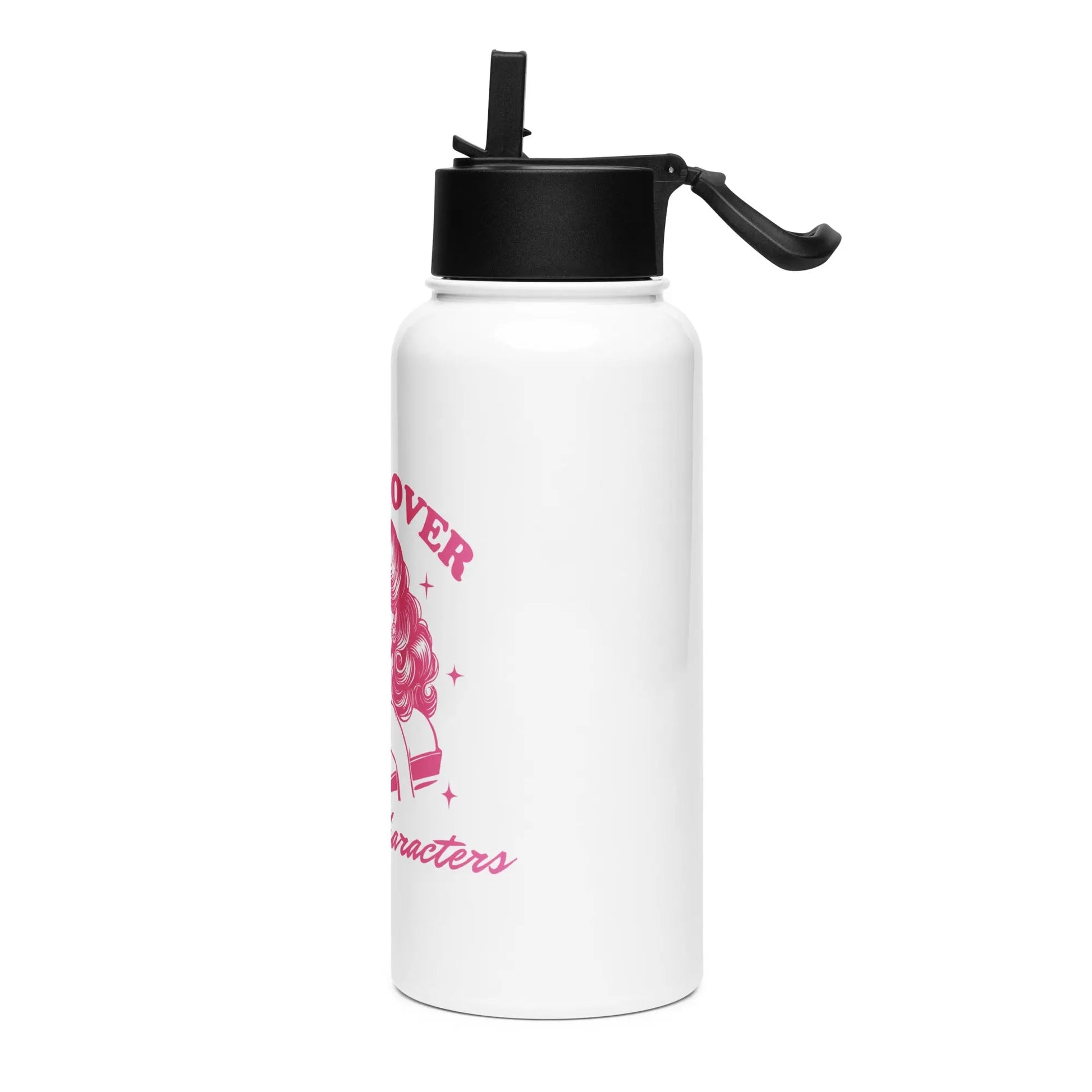 Bookish Shop "Crying Over Fictional Characters" Stainless steel water bottle with a straw lid - TBRaring