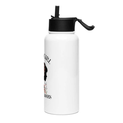 Bookish Shop "Just a Girl Who Loves Books" Stainless steel water bottle with a straw lid - TBRaring