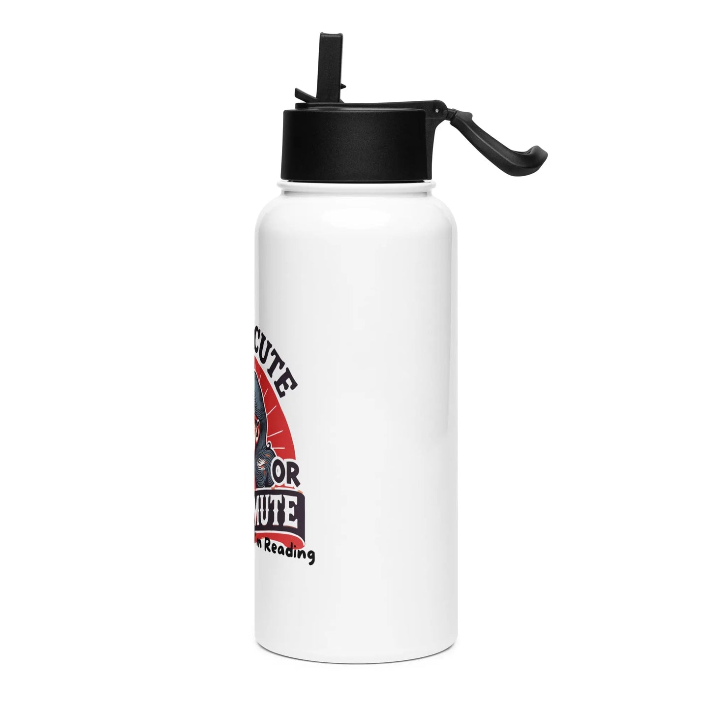 "Keep it Cute or Keep it Mute I'm Reading" Stainless steel water bottle with a straw lid Bookish Merch - TBRaring