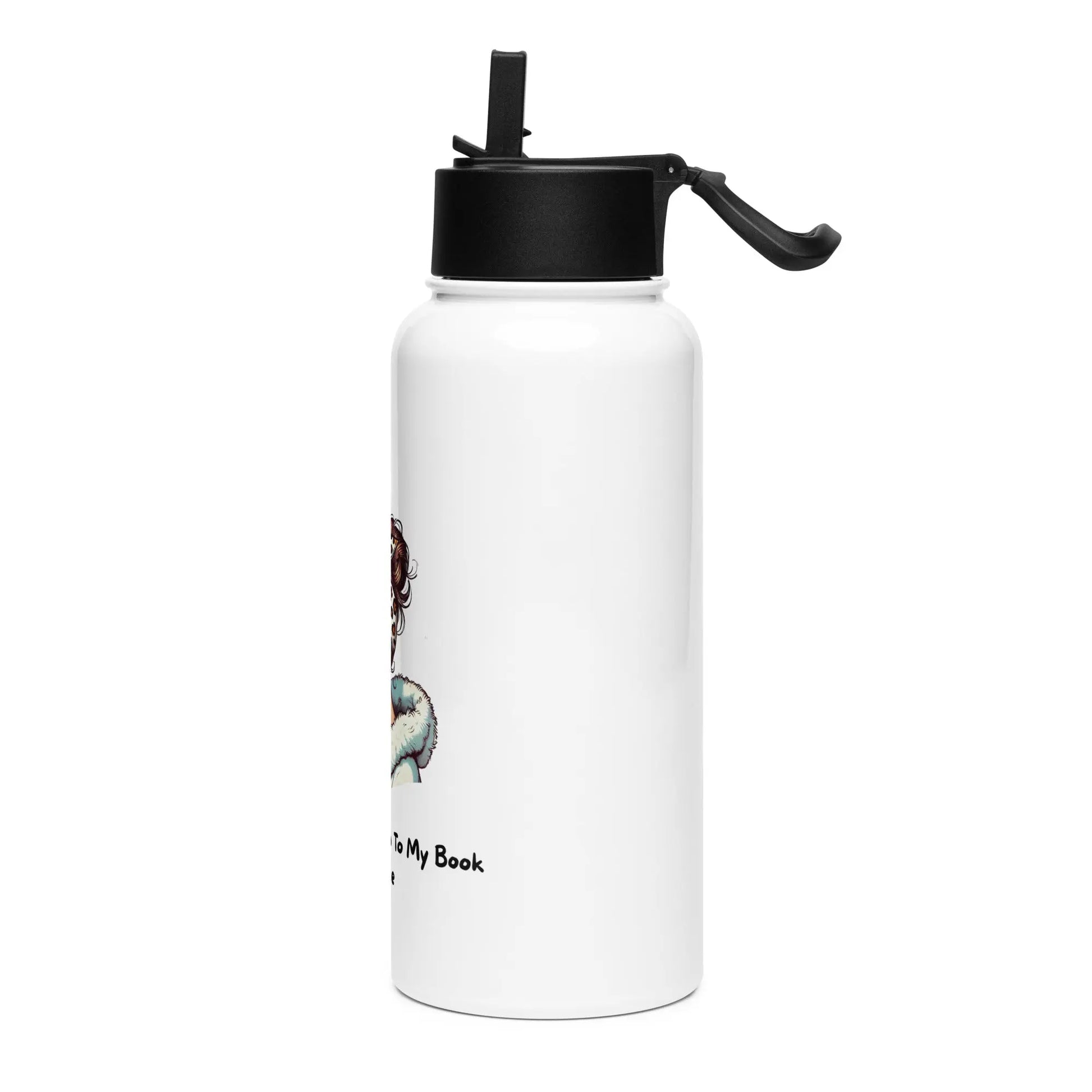 "I Gave You Life Now Let me Listen to my Book in Peace" Stainless steel Bookishly water bottle with a straw lid - TBRaring