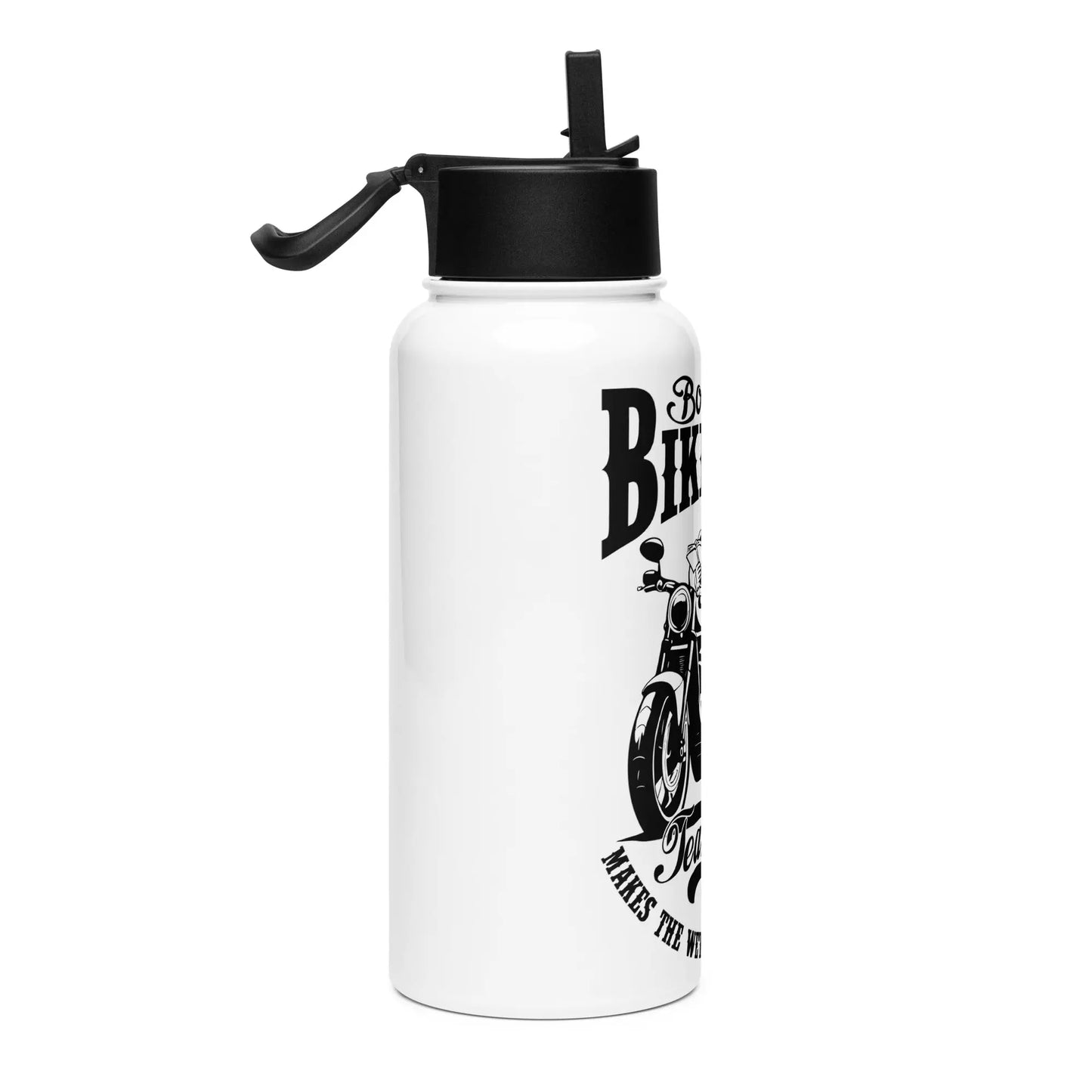 "Booktok Biketok Teamwork" Stainless steel water bottle from our bookish shop - TBRaring