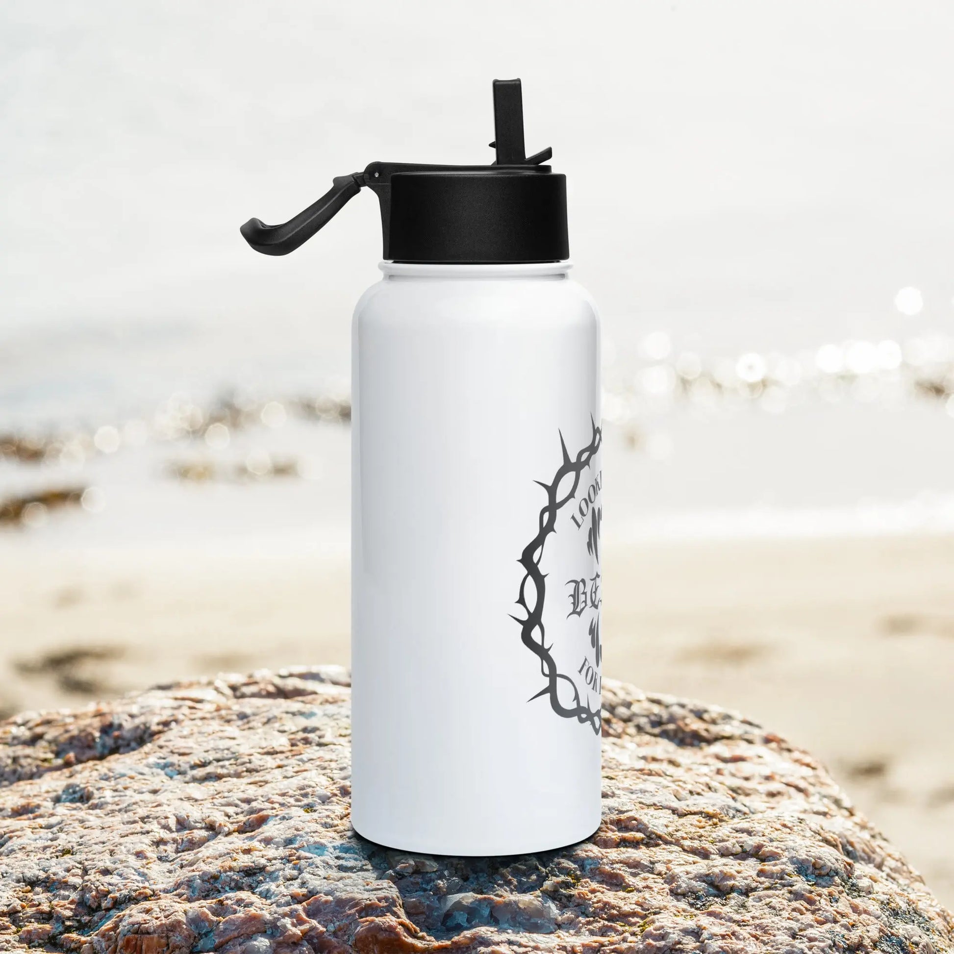 Bookish Shop "Looking For a Beast For My Briar" Stainless steel water bottle with a straw lid - TBRaring