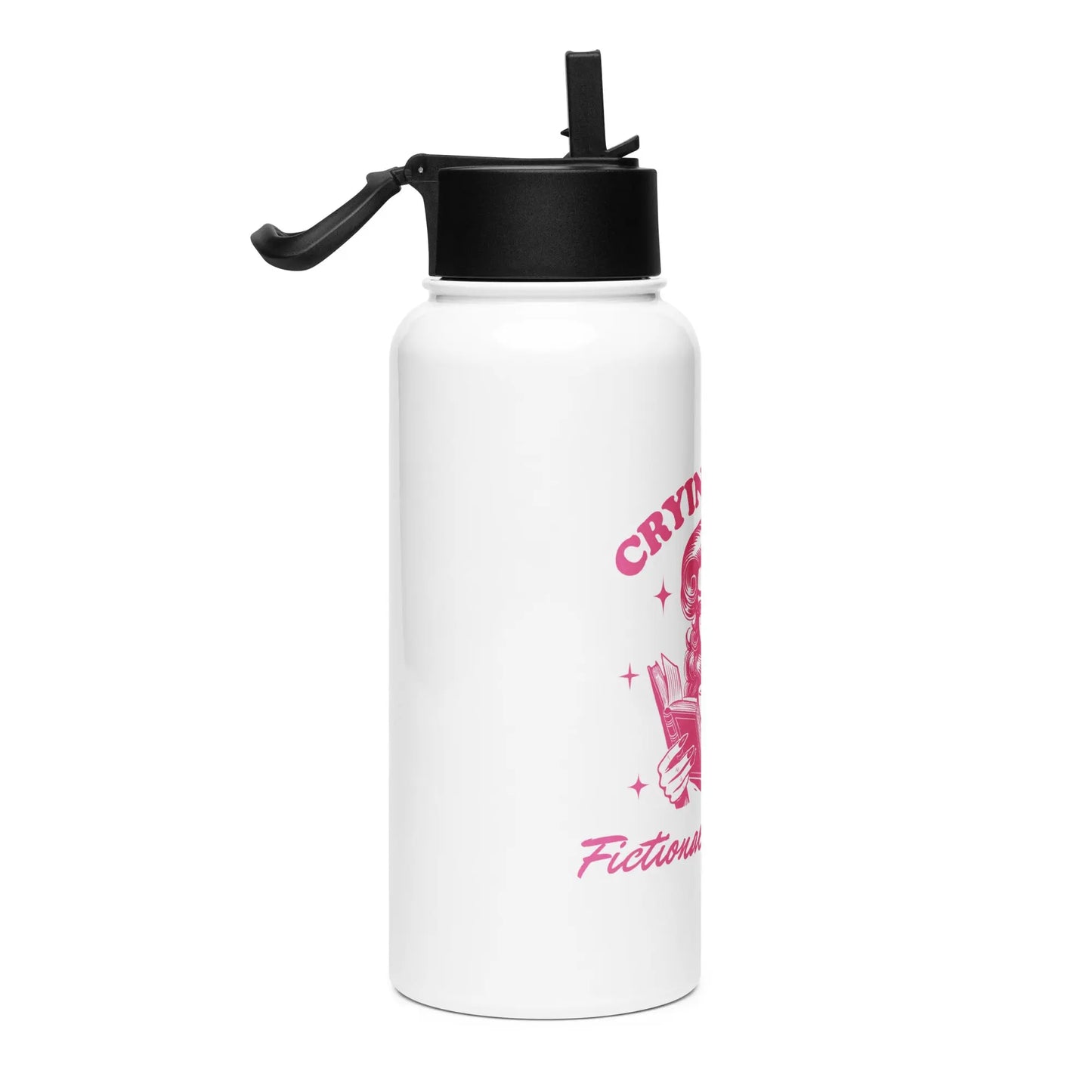Bookish Shop "Crying Over Fictional Characters" Stainless steel water bottle with a straw lid - TBRaring