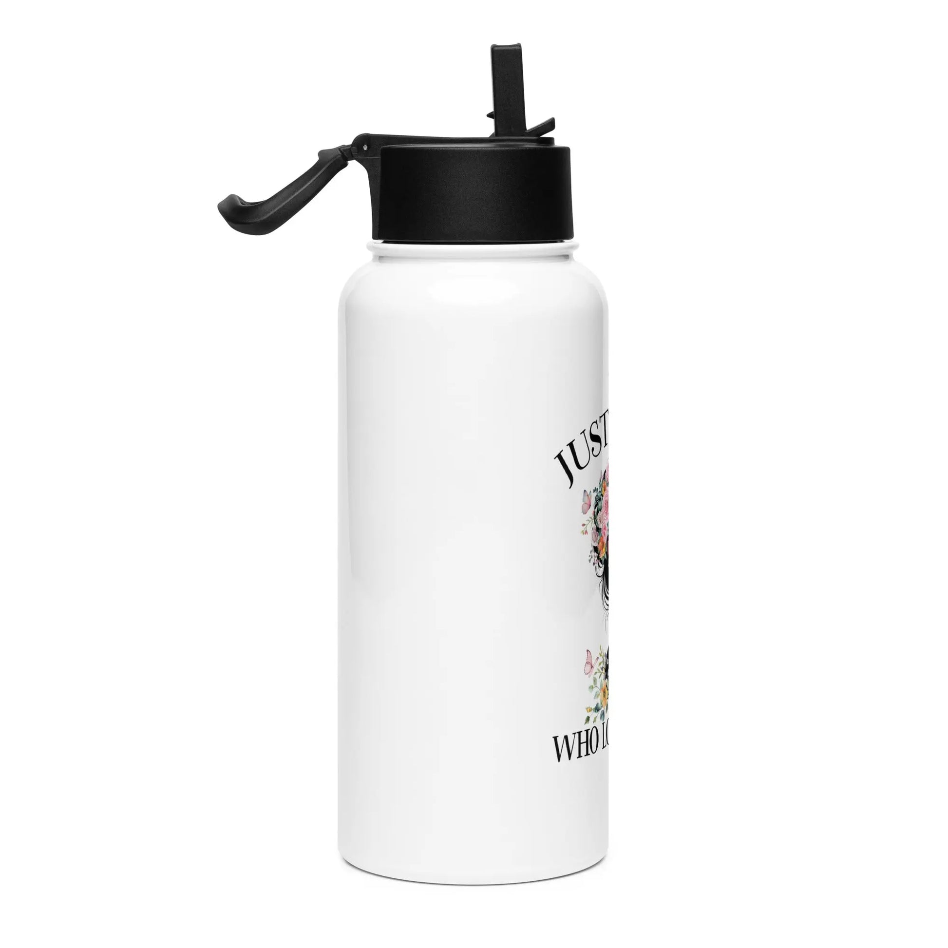 Bookish Shop "Just a Girl Who Loves Books" Stainless steel water bottle with a straw lid - TBRaring