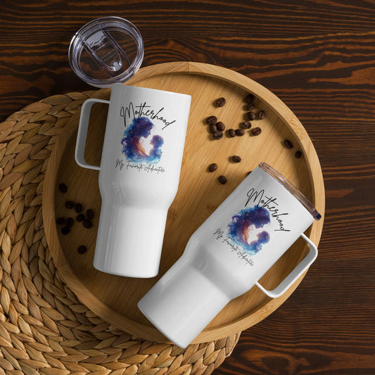 Motherhood My Favorite Adventure Tumbler with a handle - TBRaring