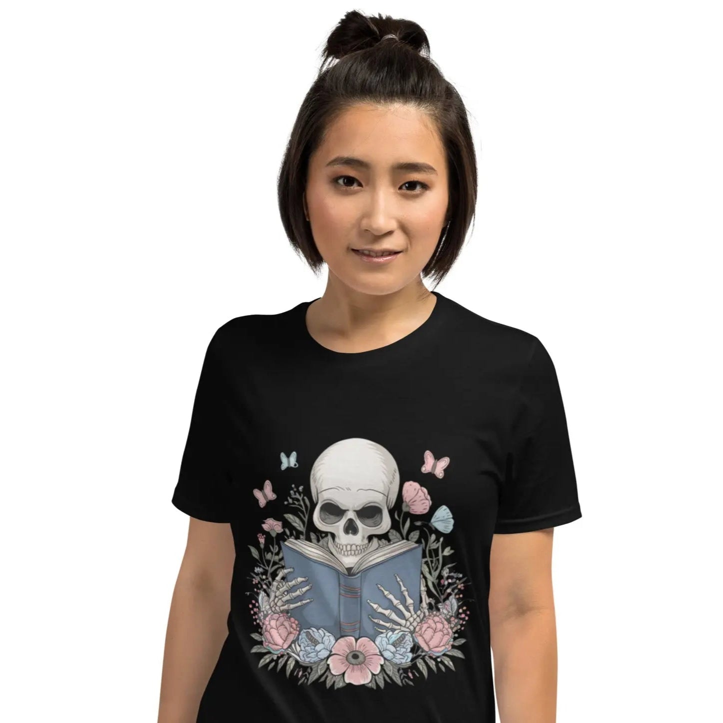 Bookish Shop Skeleton Reading Short - Sleeve Unisex T-Shirt - TBRaring