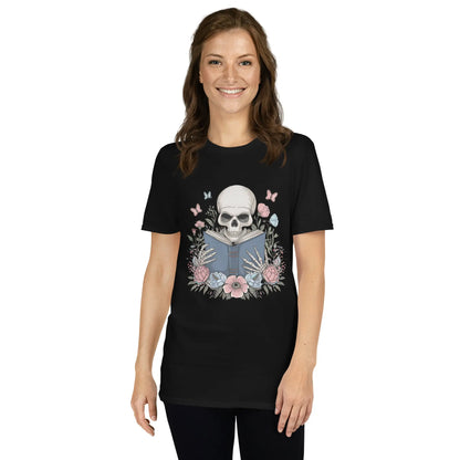 Bookish Shop Skeleton Reading Short - Sleeve Unisex T-Shirt - TBRaring