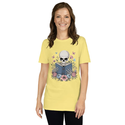 Bookish Shop Skeleton Reading Short - Sleeve Unisex T-Shirt - TBRaring