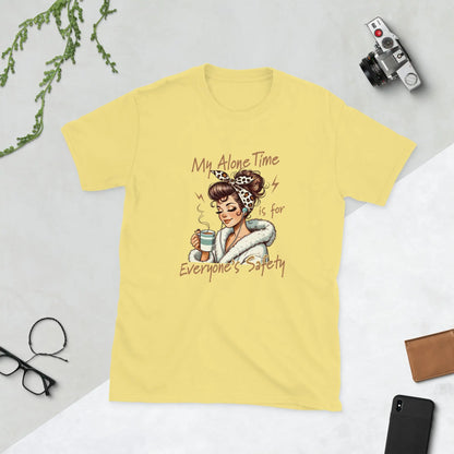 "My Alone Time is for Everyones Safety" Short - Sleeve Unisex Bookishly T-Shirt - TBRaring