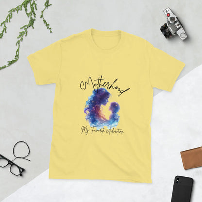 "Motherhood My Favorite Adventure" Short - Sleeve Unisex Bookishly T-Shirt - TBRaring
