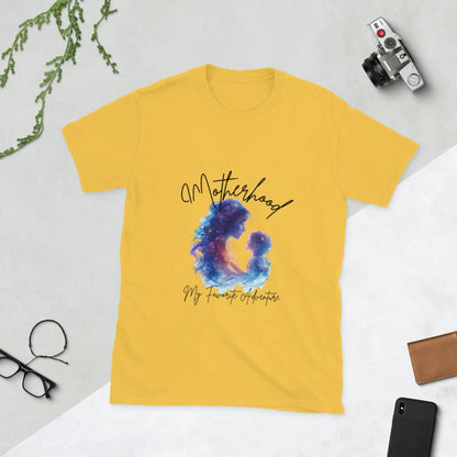 "Motherhood My Favorite Adventure" Short - Sleeve Unisex Bookishly T-Shirt - TBRaring