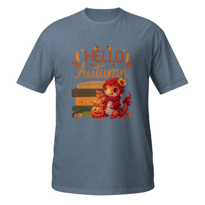 Hello Autumn Book Dragon Short - Sleeve Unisex T-Shirt - TBRaring