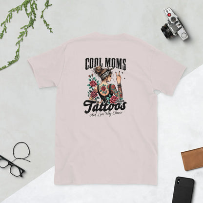 "Cool Moms Have Tattoos and Love Why Choose" Short - Sleeve Unisex Bookishly T-Shirt - TBRaring