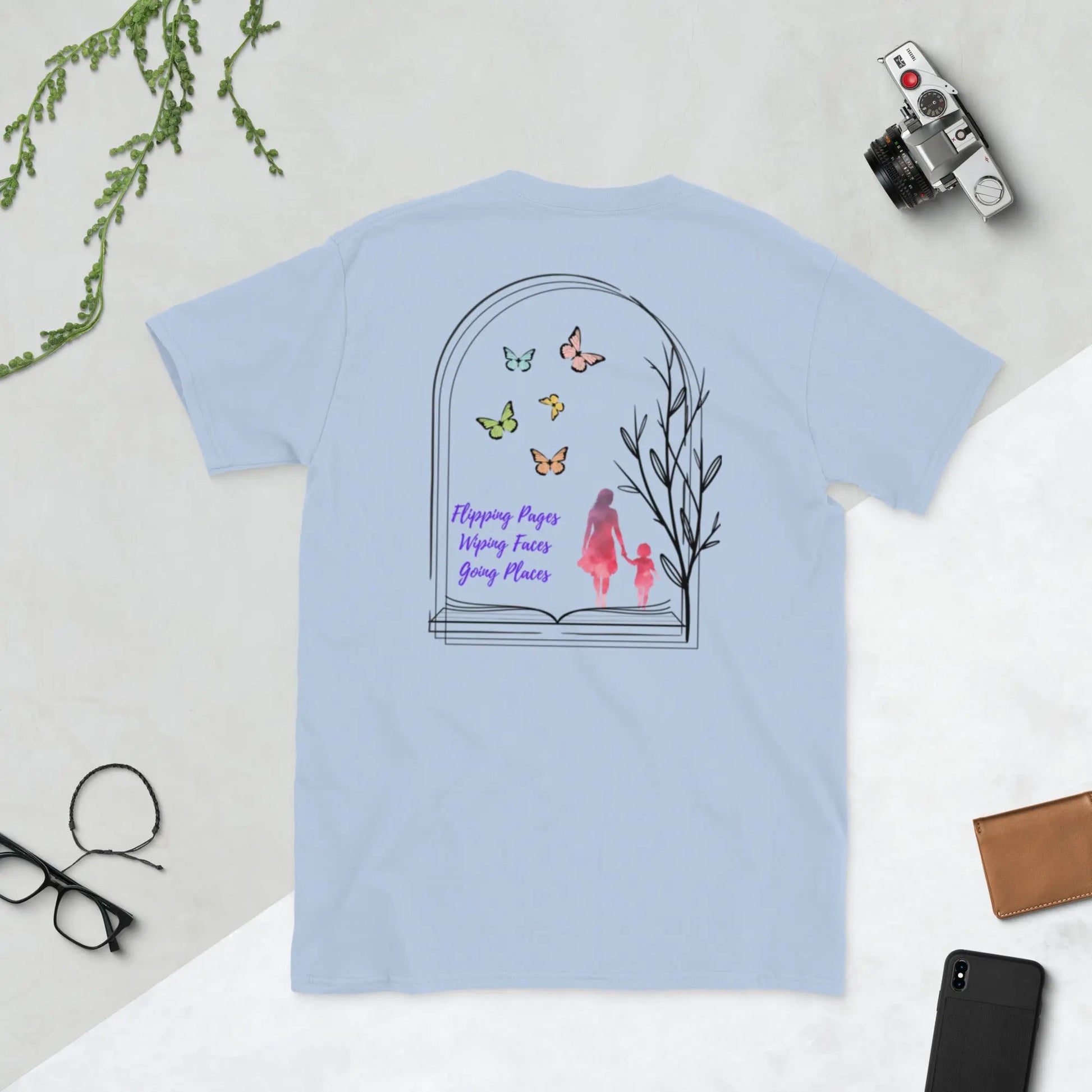 "Flipping Pages Wiping Faces Going Places" Short - Sleeve Unisex Bookishly T-Shirt - TBRaring