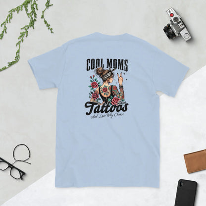 "Cool Moms Have Tattoos and Love Why Choose" Short - Sleeve Unisex Bookishly T-Shirt - TBRaring