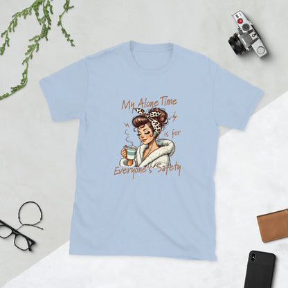 "My Alone Time is for Everyones Safety" Short - Sleeve Unisex Bookishly T-Shirt - TBRaring