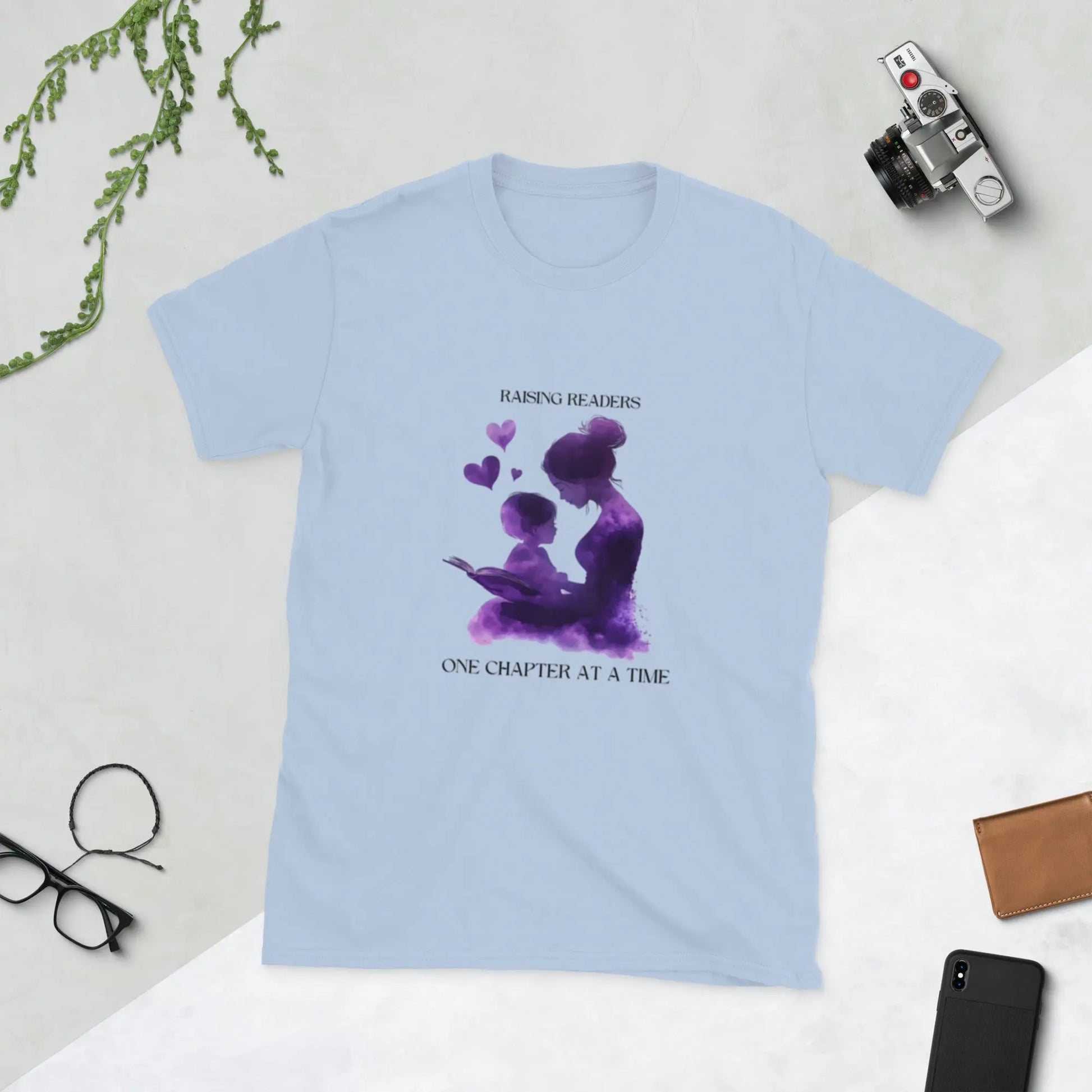 "Raising Readers One Chapter at a Time" Short - Sleeve Unisex Bookishly T-Shirt - TBRaring