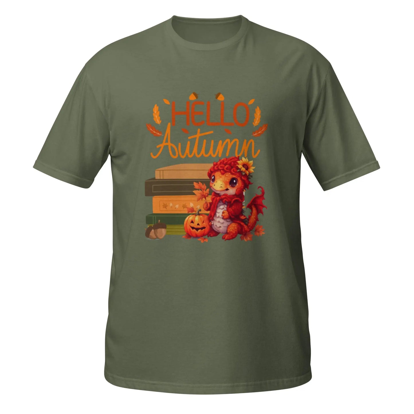Hello Autumn Book Dragon Short - Sleeve Unisex T-Shirt - TBRaring