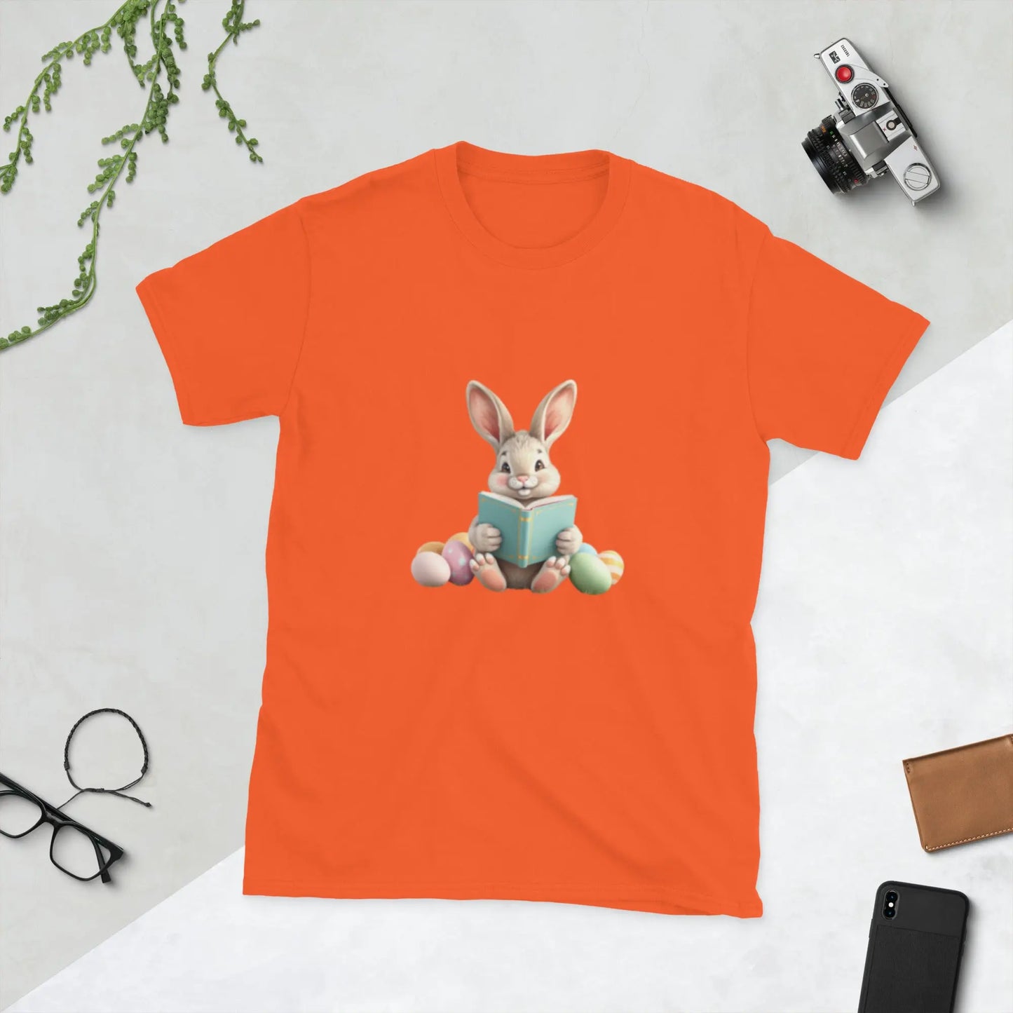 "Bunny Reading A Book" Short - Sleeve Unisex T-Shirt bookish merch - TBRaring