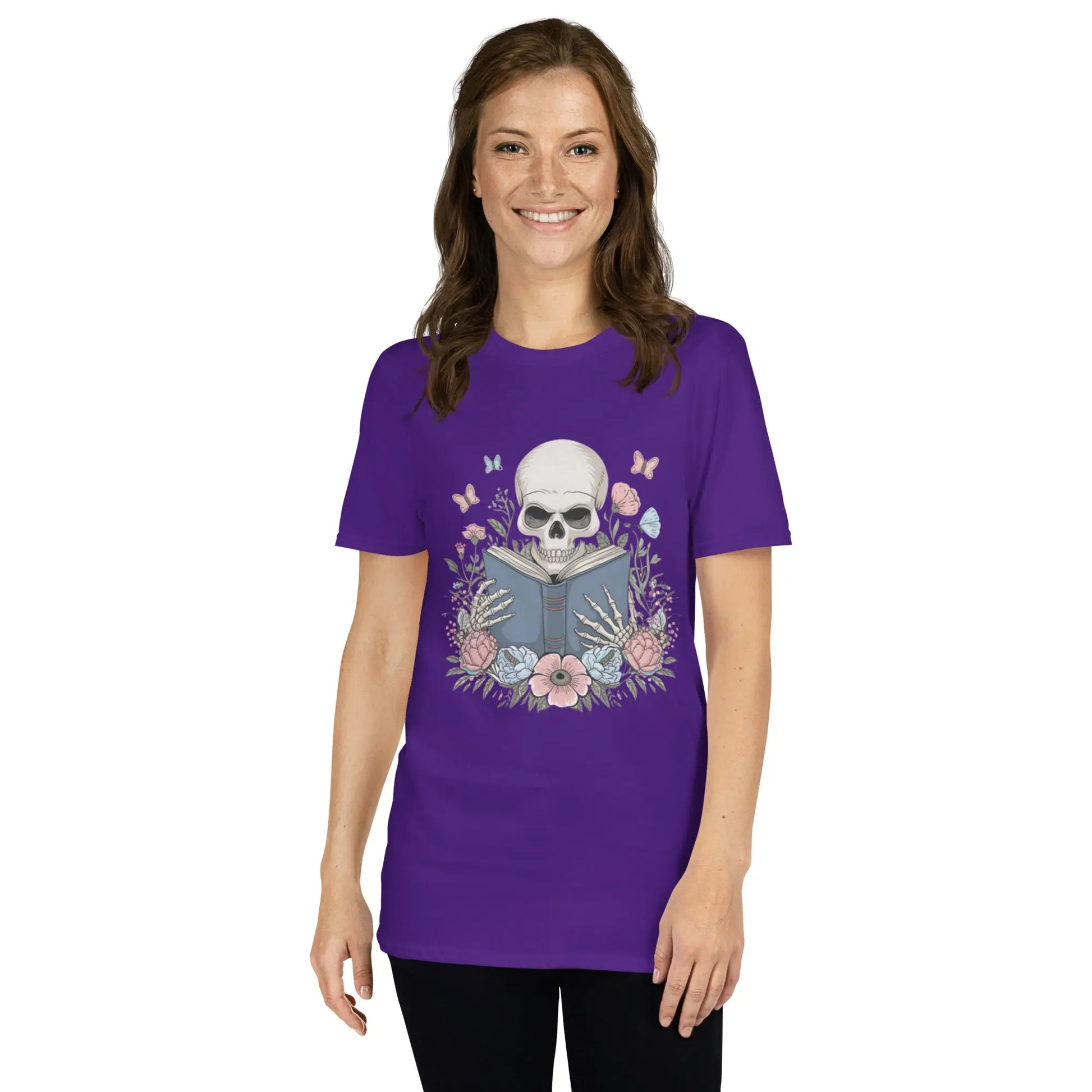 Bookish Shop Skeleton Reading Short - Sleeve Unisex T-Shirt - TBRaring