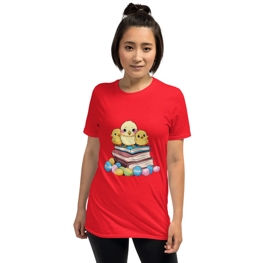 3 Chicks on Books Short - Sleeve Unisex T-Shirt - TBRaring