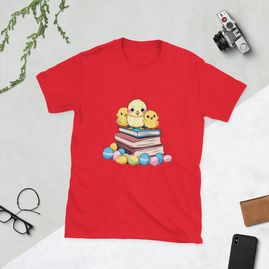 3 Chicks on Books Short - Sleeve Unisex T-Shirt - TBRaring