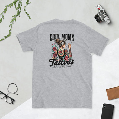"Cool Moms Have Tattoos and Love Why Choose" Short - Sleeve Unisex Bookishly T-Shirt - TBRaring
