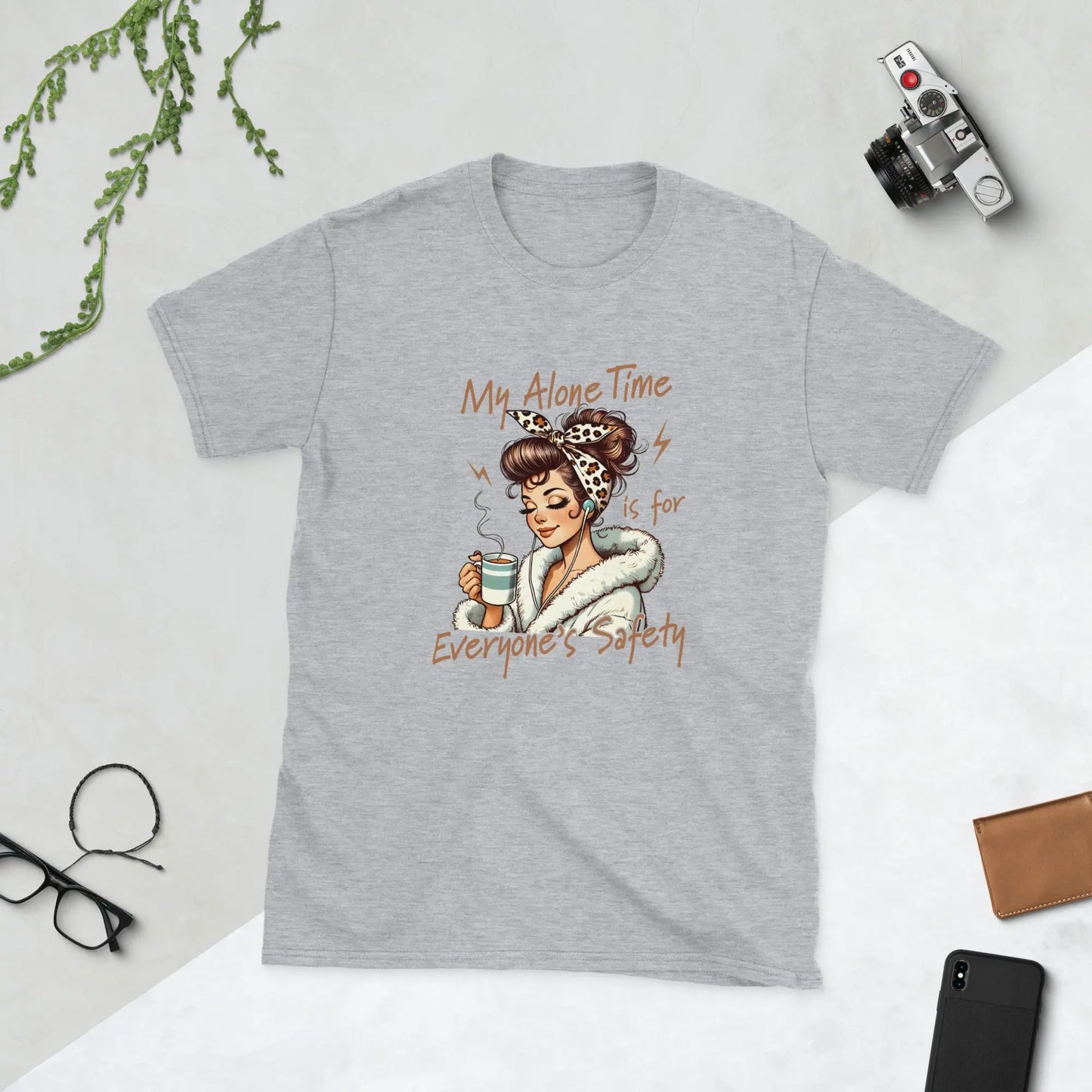 "My Alone Time is for Everyones Safety" Short - Sleeve Unisex Bookishly T-Shirt - TBRaring