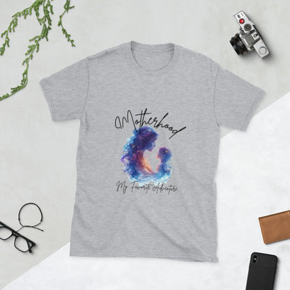"Motherhood My Favorite Adventure" Short - Sleeve Unisex Bookishly T-Shirt - TBRaring