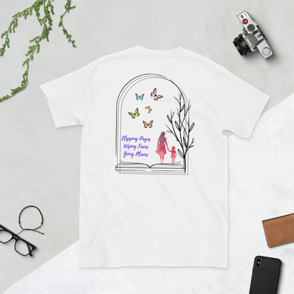"Flipping Pages Wiping Faces Going Places" Short - Sleeve Unisex Bookishly T-Shirt - TBRaring
