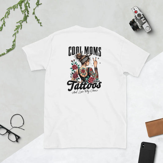 "Cool Moms Have Tattoos and Love Why Choose" Short - Sleeve Unisex Bookishly T-Shirt - TBRaring