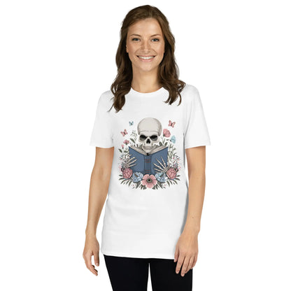 Bookish Shop Skeleton Reading Short - Sleeve Unisex T-Shirt - TBRaring