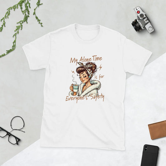 "My Alone Time is for Everyones Safety" Short - Sleeve Unisex Bookishly T-Shirt - TBRaring