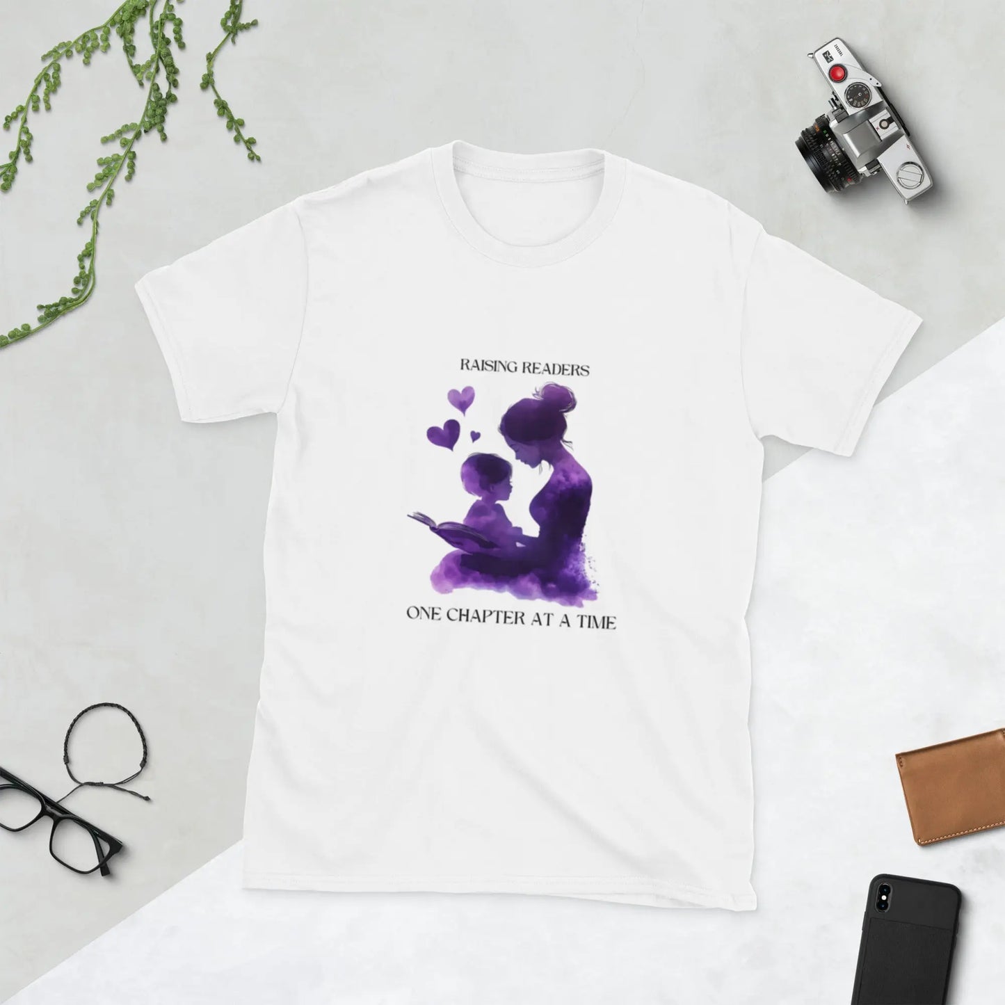 "Raising Readers One Chapter at a Time" Short - Sleeve Unisex Bookishly T-Shirt - TBRaring