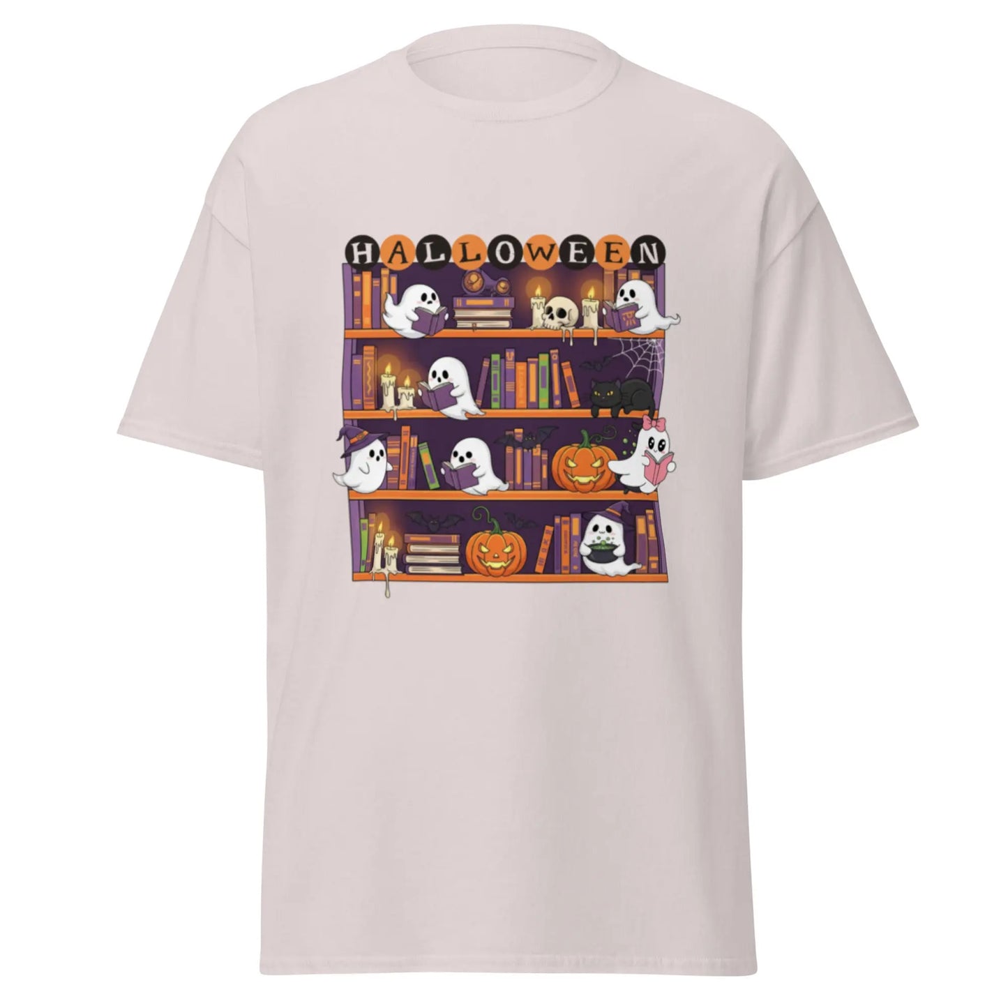 Ghost Halloween Bookcase classic tee - TBRaring