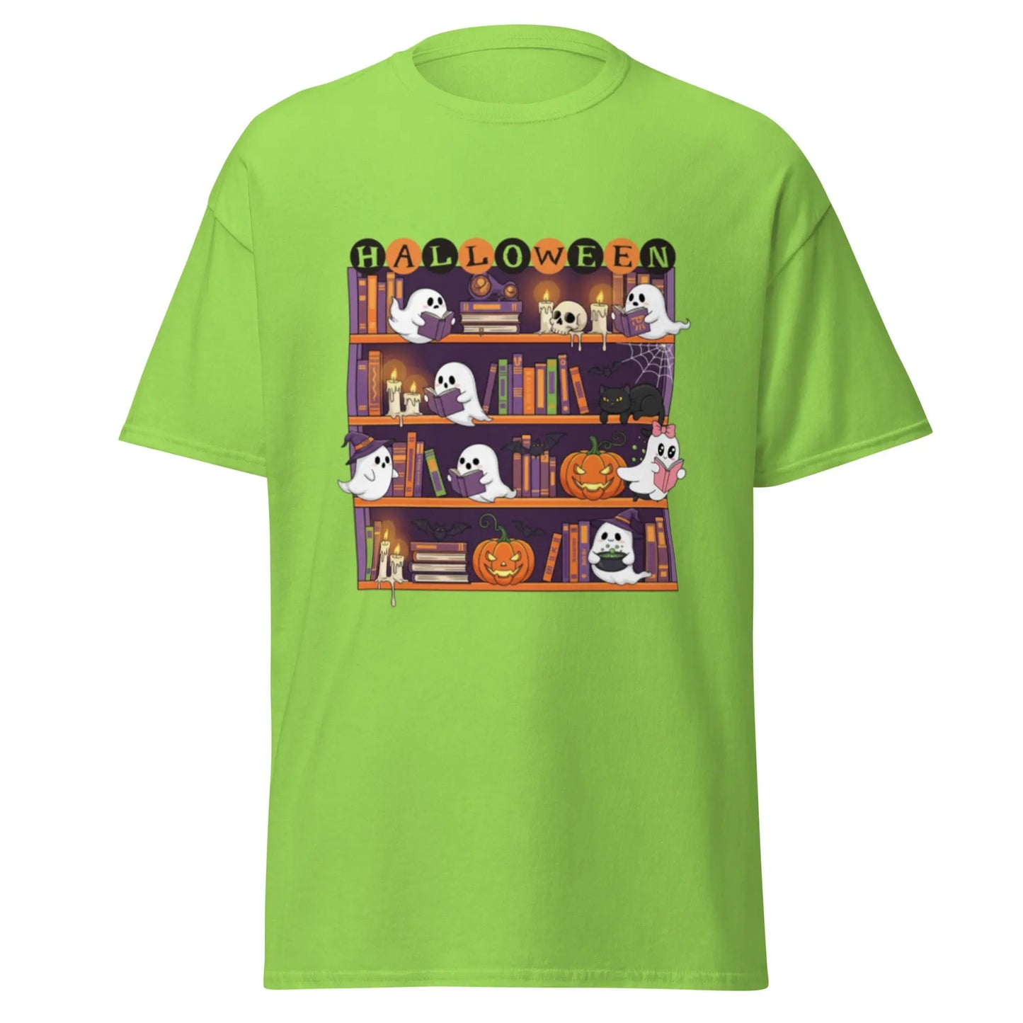 Ghost Halloween Bookcase classic tee - TBRaring