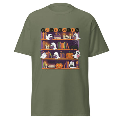 Ghost Halloween Bookcase classic tee - TBRaring