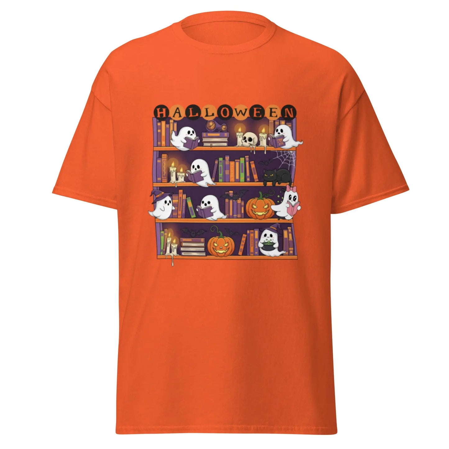 Ghost Halloween Bookcase classic tee - TBRaring
