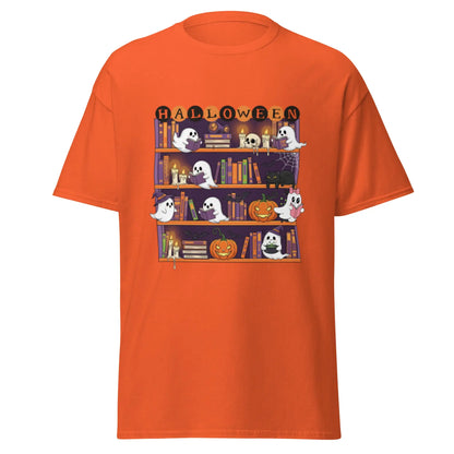 Ghost Halloween Bookcase classic tee - TBRaring