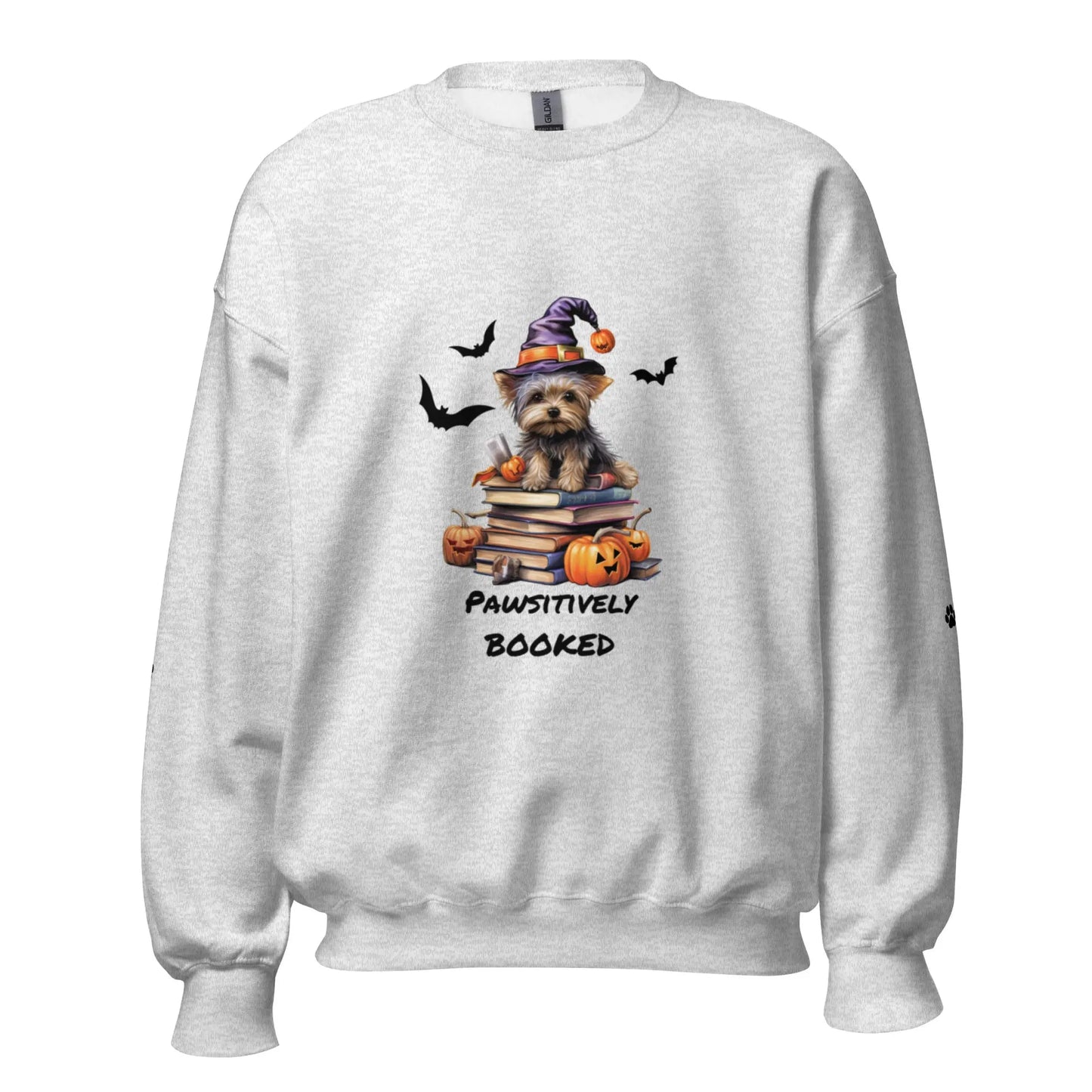 Pawsitively Booked Sweatshirt With Paws On Sleeves - TBRaring