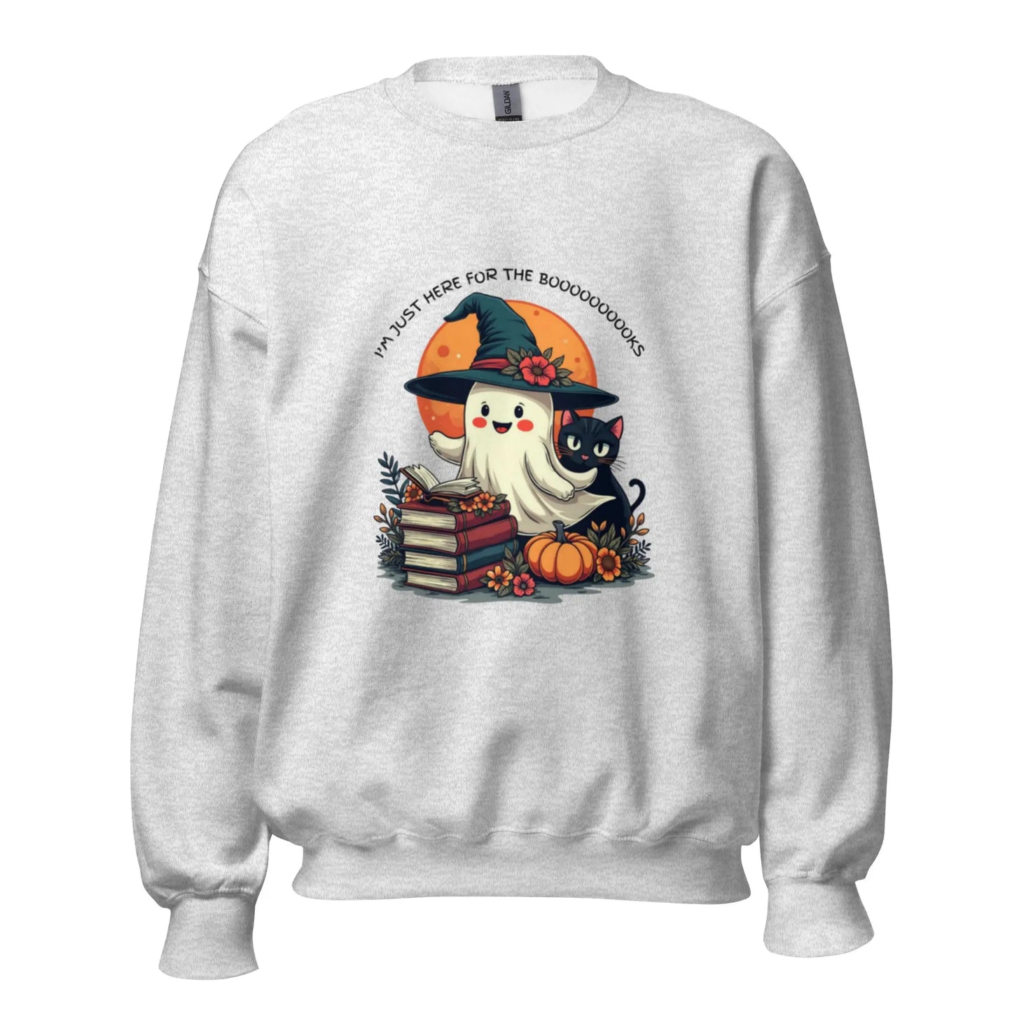 I'm Just Here For The Booooooooooks Ghost Sweatshirt - TBRaring