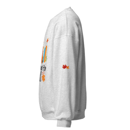 All Booked For Fall Unisex Sweatshirt With Leaves on Sleeves - TBRaring