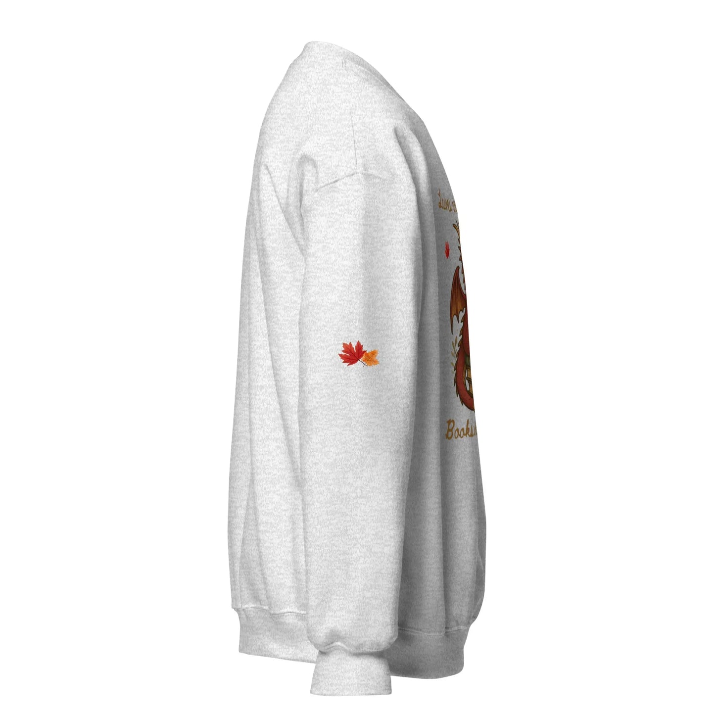 Leaves Are Falling Books Are Calling Unisex Sweatshirt With Leaves on Sleeves - TBRaring