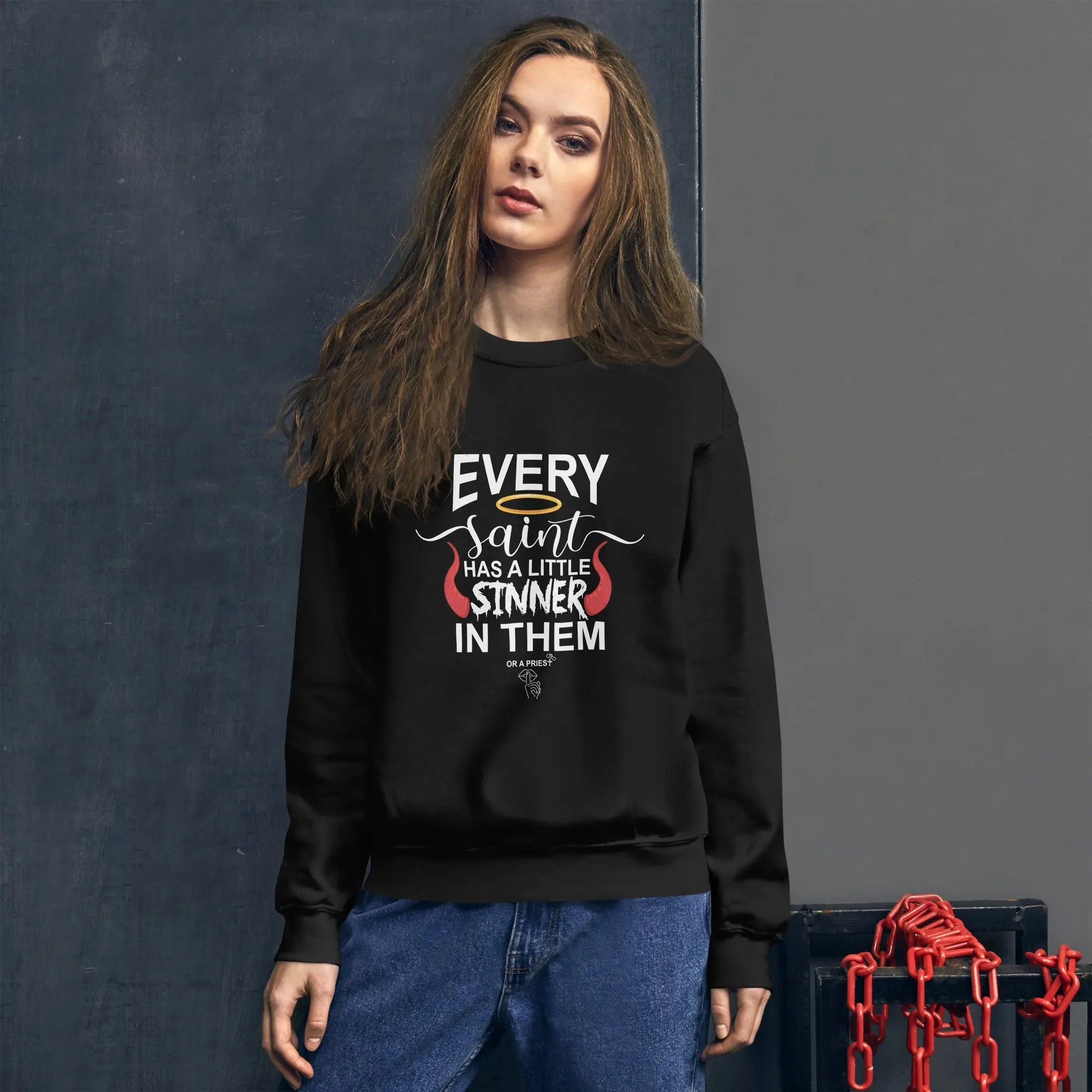 "Every Saint Has a Little Sinner In Them" Unisex Sweatshirt Bookish Goods - TBRaring