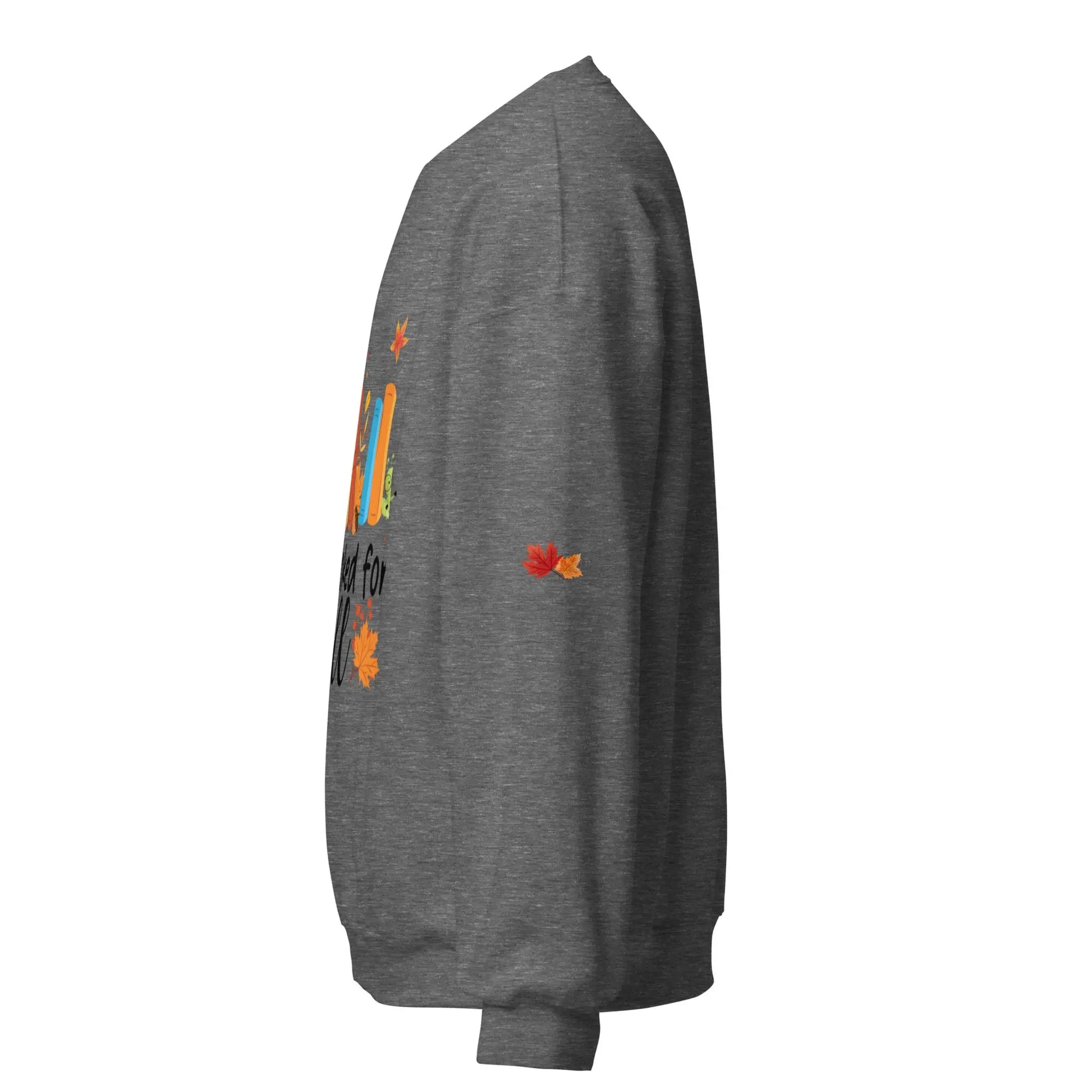 All Booked For Fall Unisex Sweatshirt With Leaves on Sleeves - TBRaring