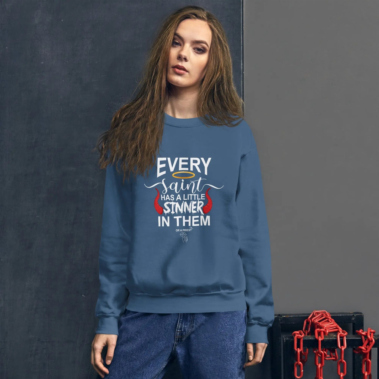 "Every Saint Has a Little Sinner In Them" Unisex Sweatshirt Bookish Goods - TBRaring