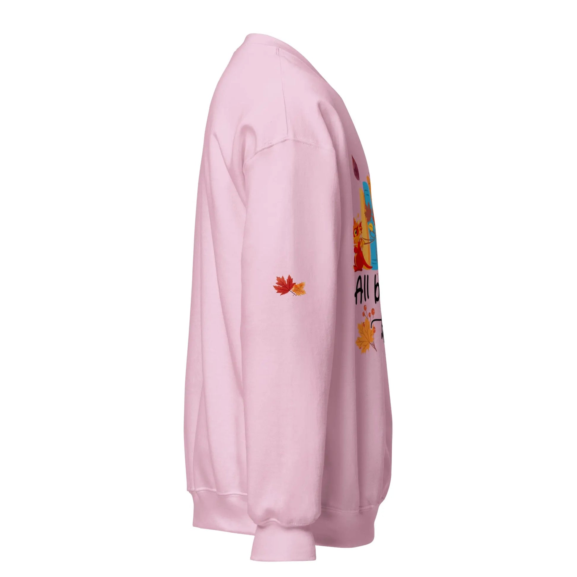 All Booked For Fall Unisex Sweatshirt With Leaves on Sleeves - TBRaring