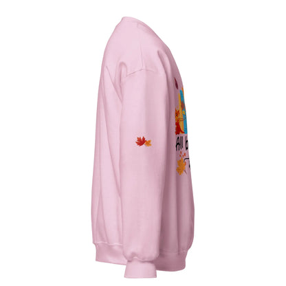 All Booked For Fall Unisex Sweatshirt With Leaves on Sleeves - TBRaring